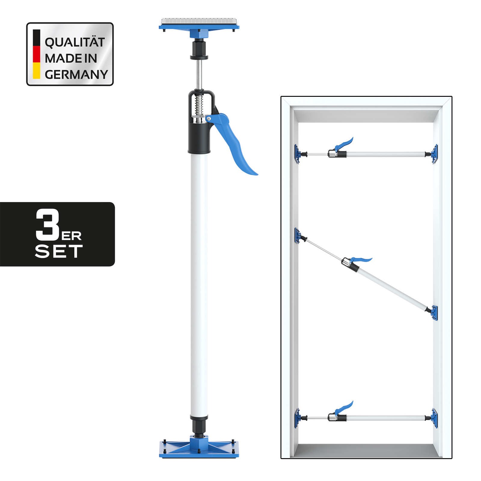 3 Stück PROFISPANN® Schnell Türspanner 66-99cm - Tragkraft 40kg - MS-ST2000