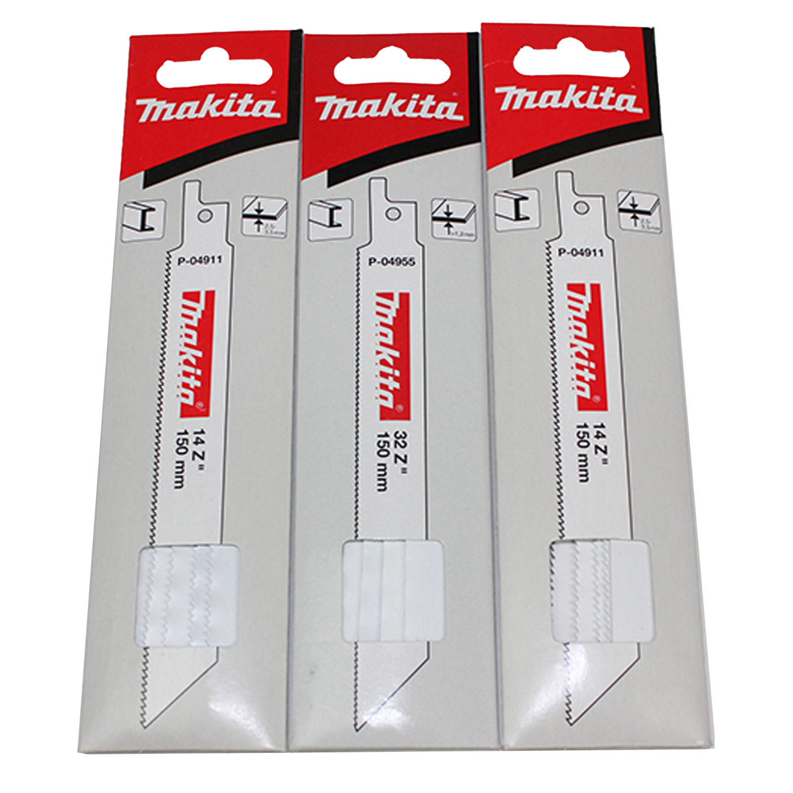 3 Stück Makita BIM Reciprosägeblatt 150 mm - P-04955 - VPE 5 Stück