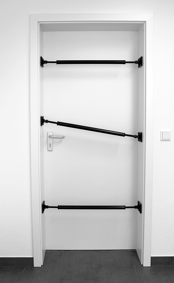 3x Türspanner Türfutterstrebe Türspreize Tür Zargenspanner - SCHWARZ